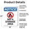 Signmission Not A Storage Area, 18 in W x Rectangle, Plastic OS-2PACK-NS-P-1824-V-15129 - alternate 3